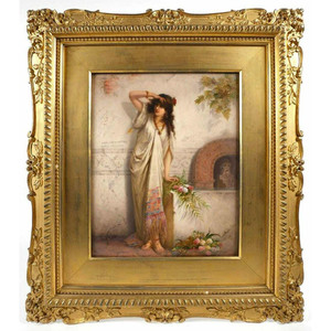 A Fine German KPM Porcelain Portrait Plaque A Fine German KPM Porcelain Portrait Plaque