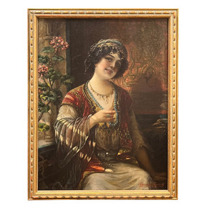 Exquisite Painting of an Odalisque by Federico Jiminez Fernandez (1841-1910) Exquisite Painting of an Odalisque by Federico Jiminez Fernandez (1841-1910)