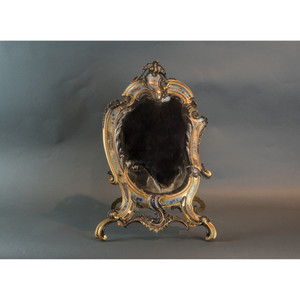 Finest Quality Champlevé Enamel Dressing-Table Mirror With Floral Accents  Finest Quality Champlevé Enamel Dressing-Table Mirror With Floral Accents