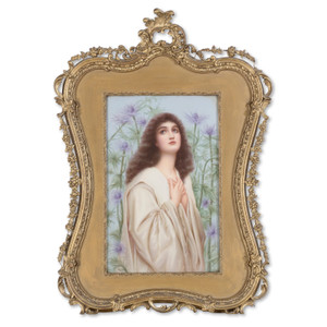 A LARGE BERLIN (K.P.M.) PORCELAIN RECTANGULAR PLAQUE OF A BEAUTY A LARGE BERLIN (K.P.M.) PORCELAIN RECTANGULAR PLAQUE OF A BEAUTY