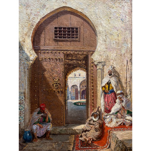 Addison Thomas Millar Oil on Canvas of Algerian Street Scene