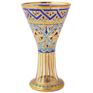 Gilt Bronze Enamled vase by Lobmeyr