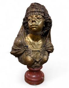 Émile Guillemin (1841-1907) Orientalist Bust of a Young Turkish Woman Émile Guillemin (1841-1907) Orientalist Bust of a Young Turkish Woman