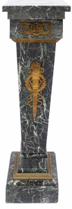 Empire Gilt-Metal Mounted Green Marble Pedestal Empire Gilt-Metal Mounted Green Marble Pedestal