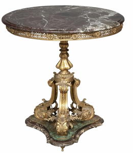 Napoleon III Style Gilt-Bronze and Marble Center Table Napoleon III Style Gilt-Bronze and Marble Center Table