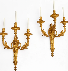 Large Pair of Louis XVI style gilt Bronze Sconces Large Pair of Louis XVI style gilt Bronze Sconces