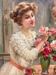 Pink Roses by Emile Vernon  (French, 1872-1919)