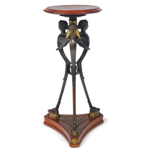 Neo-grec patinated and gilt bronze revolving pedestal by Ferdinand Barbedienne Neo-grec patinated and gilt bronze revolving pedestal by Ferdinand Barbedienne