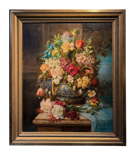 Floral Still Life Oil Painting by Hans Zatzka (Austrian, 1859-1945) Floral Still Life Oil Painting by Hans Zatzka (Austrian, 1859-1945)
