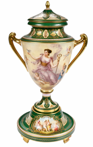 Royal Vienna Gilt Decorated Porcelain Urn Royal Vienna Gilt Decorated Porcelain Urn