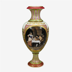 An exquisite hand painted Vienna porcelain vase in Baluster form An exquisite hand painted Vienna porcelain vase in Baluster form