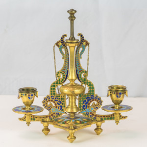 19th century French Champlevé candle holder 19th century French Champlevé candle holder