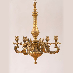 Louis XV Style Gilt-Bronze Four-Light Chandelier Louis XV Style Gilt-Bronze Four-Light Chandelier