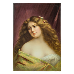 A Fine KPM Plaque of a Beautiful Woman A Fine KPM Plaque of a Beautiful Woman