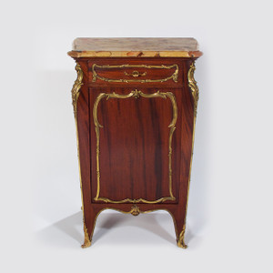 Louis XV Style Ormolu-Mounted Mahogany and Marble-Top Side Cabinet Louis XV Style Ormolu-Mounted Mahogany and Marble-Top Side Cabinet