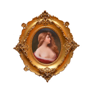 A Fine KPM Hand Painted Porcelain Plaque of a Beautiful Lady A Fine KPM Hand Painted Porcelain Plaque of a Beautiful Lady