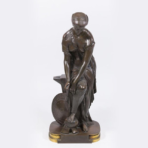 Patinated Bronze Sculpture depicting Thetis by Emile Hebert Patinated Bronze Sculpture depicting Thetis by Emile Hebert