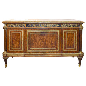 A Fine Louis XVI-style Mahogany Marble-top Commode A Fine Louis XVI-style Mahogany Marble-top Commode
