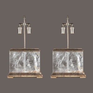 Pair of Continental Rock Crystal Lamps Pair of Continental Rock Crystal Lamps