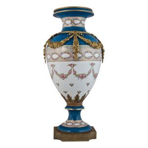 A Fine Quality Sèvres-style Ormolu-Mounted Sevres Porcelain Bleu Vase A Fine Quality Sèvres-style Ormolu-Mounted Sevres Porcelain Bleu Vase
