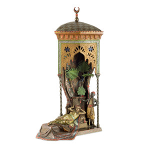 A Fine Austrian Cold-Painted Bronze Figural Lamp and Sculpture by Franz Bergman A Fine Austrian Cold-Painted Bronze Figural Lamp and Sculpture by Franz Bergman