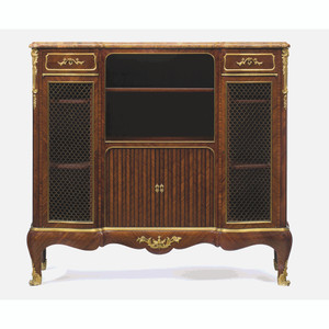 An Important French Gilt Bronze-Mounted Brèche d'Alep Marble-Top Bibliotheque by Paul Sormani An Important French Gilt Bronze-Mounted Brèche d'Alep Marble-Top Bibliotheque by Paul Sormani