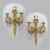 Pair of Louis XV Style Gilt Bronze Three-Light Wall sconces