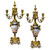 Pair of Four-branch Gilt Bronze and Jeweled Cobalt Blue Ground Sèvres style Porcelain Candelabras