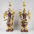 Pair of Louis XV Style Gilt Bronze and Rouge Marble Five-light Candelabra Pair of Louis XV Style Gilt Bronze and Rouge Marble Five-light Candelabra