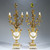 Fine Pair of French Ormolu and White Marble Three-Light Candelabra by Eugene Hazart Fine Pair of French Ormolu and White Marble Three-Light Candelabra by Eugene Hazart