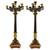 Pair of Large Charles X Ormolu and Patinated-Bronze Candelabras
