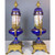 Gilt Bronze and Royal Blue Porcelain hand painted Serves Urns with Covers 