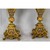 An ornate pair of Champleve French Gilt Bronze Candelabras with Enamel Ornamentation  An ornate pair of Champleve French Gilt Bronze Candelabras with Enamel Ornamentation