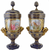 A Fine Pair of Sevres-Style Porcelain Two-Handled Urns and Covers