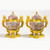 A pair of 19th century Louis XV style gilt-bronze mounted Sarrancolin marble urns A pair of 19th century Louis XV style gilt-bronze mounted Sarrancolin marble urns