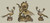 French Japonisme Gilt and Silvered Bronze Clock Garniture Set By E.F. Caldwell & Co.