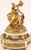 French Venus and Cupid Gilt Bronze and White Marble Mantle Clock