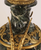 Pair of French Gilt Bronze and Green Marble Urns and Covers