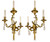 Four Rococo Style Gilt Bronze Three Light Parrot Sconces