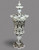 19th Century Silvered & Enameled Opaline Glass Pokal with Cover