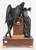 Patinated Bronze and Rouge Griotte Marble Mantel Clock