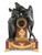 Patinated Bronze and Rouge Griotte Marble Mantel Clock