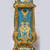 French Champleve gilt bronze and light blue champleve enamel clock set