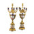 Pair of Four-branch Gilt Bronze and Jeweled Cobalt Blue Ground Sèvres style Porcelain Candelabras