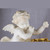 French Ormolu and White Marble Winged Cherub Clock