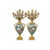 Pair of Sevres-style Turquoise-Ground Seven-Light Candelabras Pair of Sevres-style Turquoise-Ground Seven-Light Candelabras