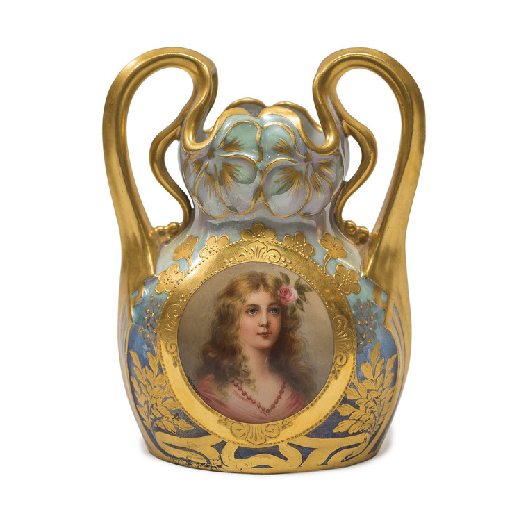 A Fine Quality Royal Vienna Porcelain Hand Painted Portrait Vase Signed ‘Wagner’