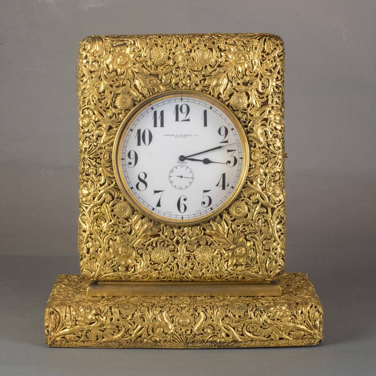 A Fine American Gilt Bronze Standing Clock by Edward F. Caldwell & Co.