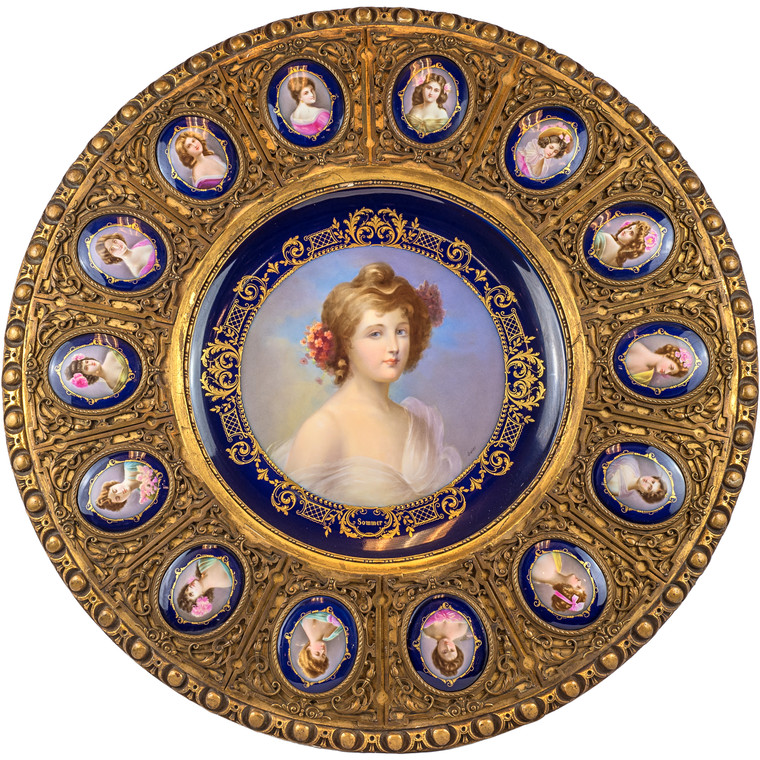 A Rare Royal Vienna Table Top with a 14-inch Porcelain Center Plaque