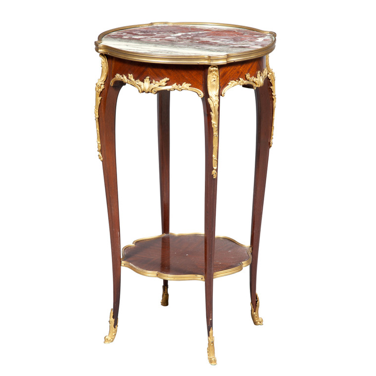 Fine Quality Louis XV Style Gilt-Bronze Mounted Mahogany Table